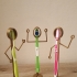 'Tooth Brush Standz' ... Fun Free Standing Tooth Brush Holders! print image