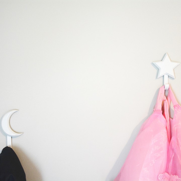 Moon and Star Wall Hooks image