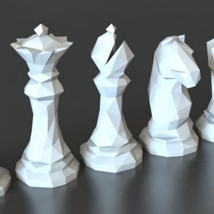 Faceted Chess Set image