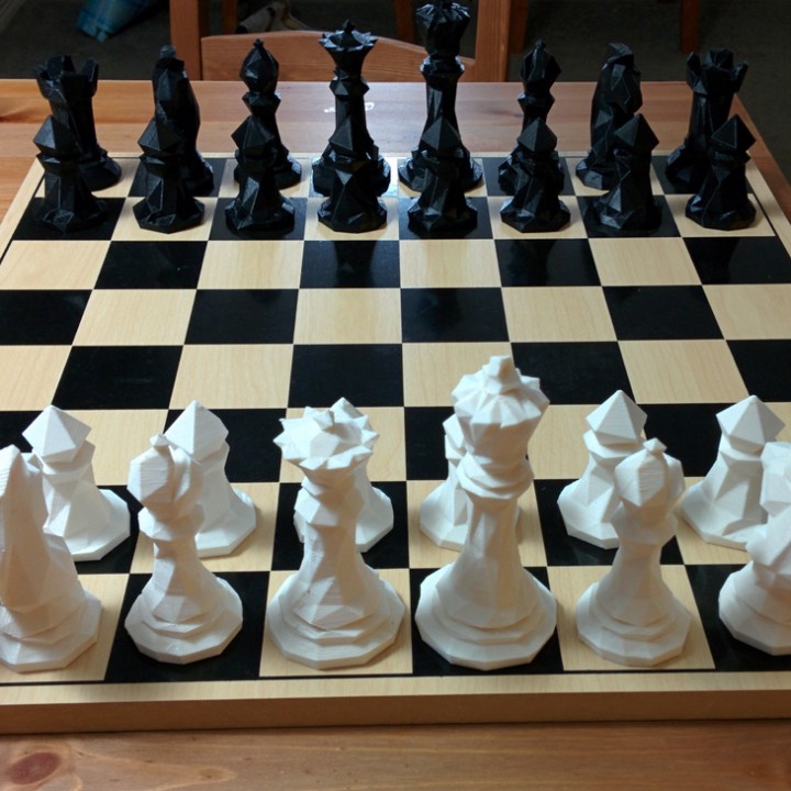 Faceted Chess Set image