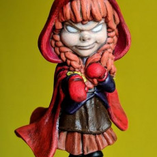 Picture of print of Little Red Riding Hood and her new best friend!