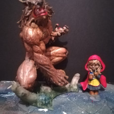 Picture of print of Little Red Riding Hood and her new best friend!