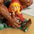 Little Red Riding Hood and her new best friend! print image