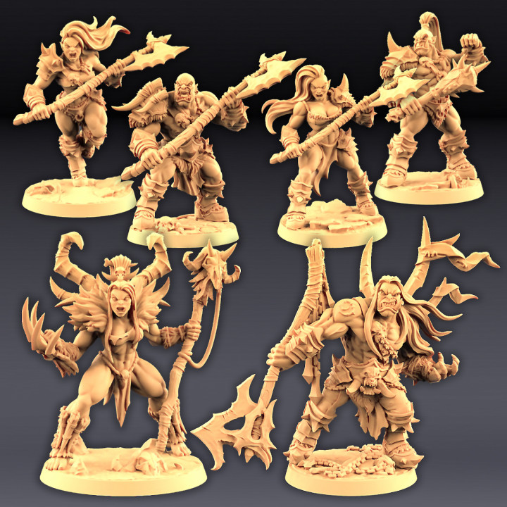 Orc Barbarians Set - 4 Modular + 2 Heroes image