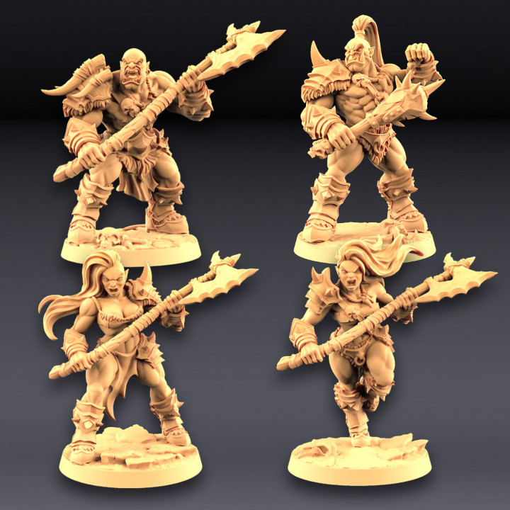 Orc Barbarians Set - 4 Modular Unit image