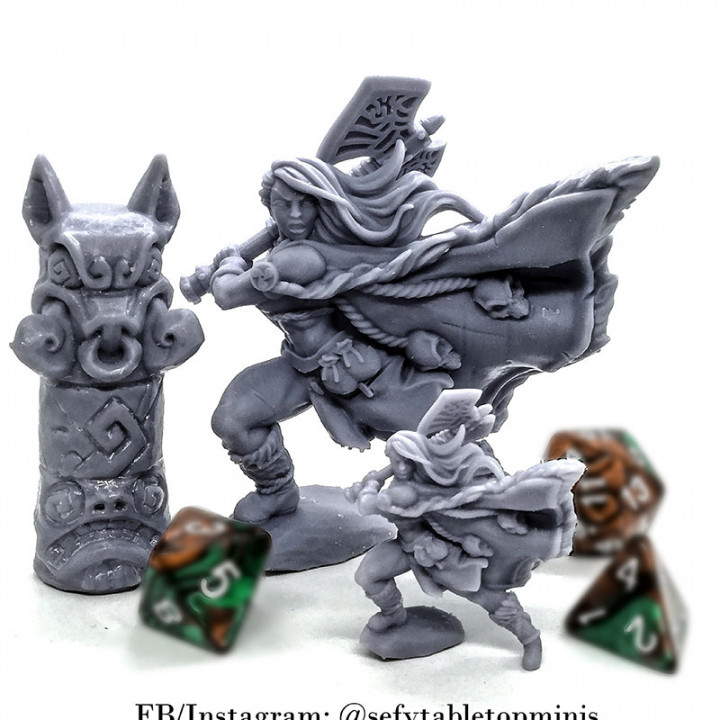 Franziska the Battlemaster & Boar Totem (AMAZONS! Kickstarter) image