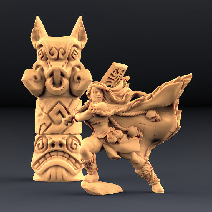 Franziska the Battlemaster & Boar Totem (AMAZONS! Kickstarter) image